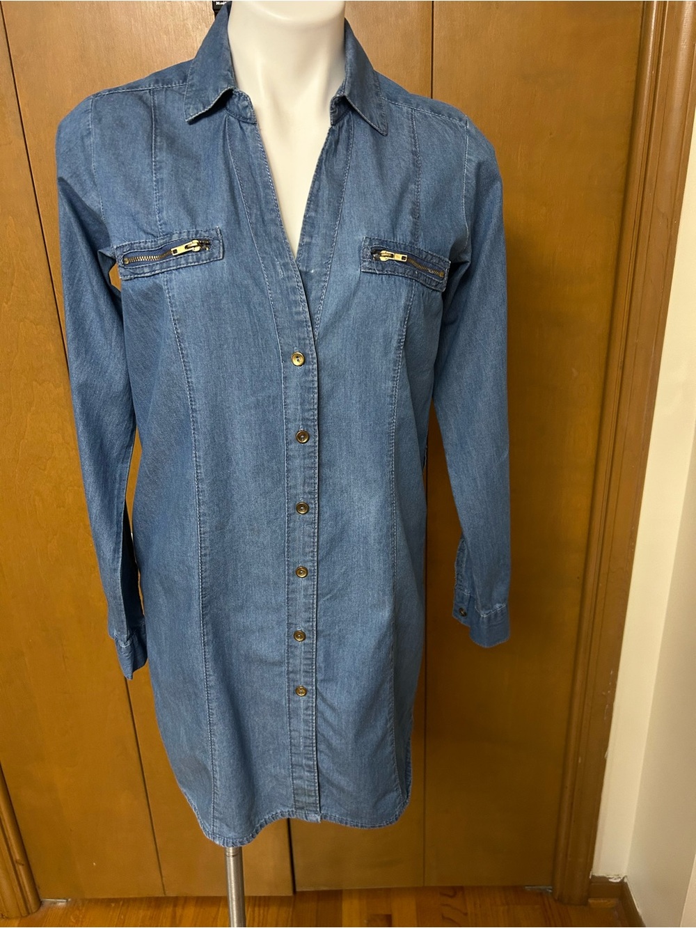 New Look light blue denim shirt
